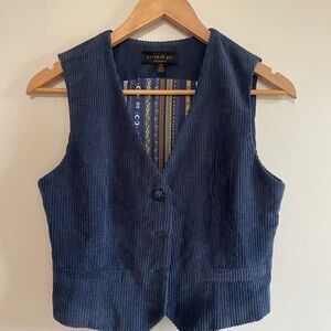 NWOT Anthropologie Blue Denim Vest Classic Sleeveless Design